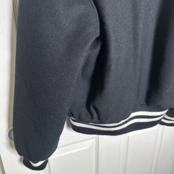 VTG Holloway Mens Large Black Varsity Jacket Original Wool Retro 90s Y2K USA - Picture 11 of 16